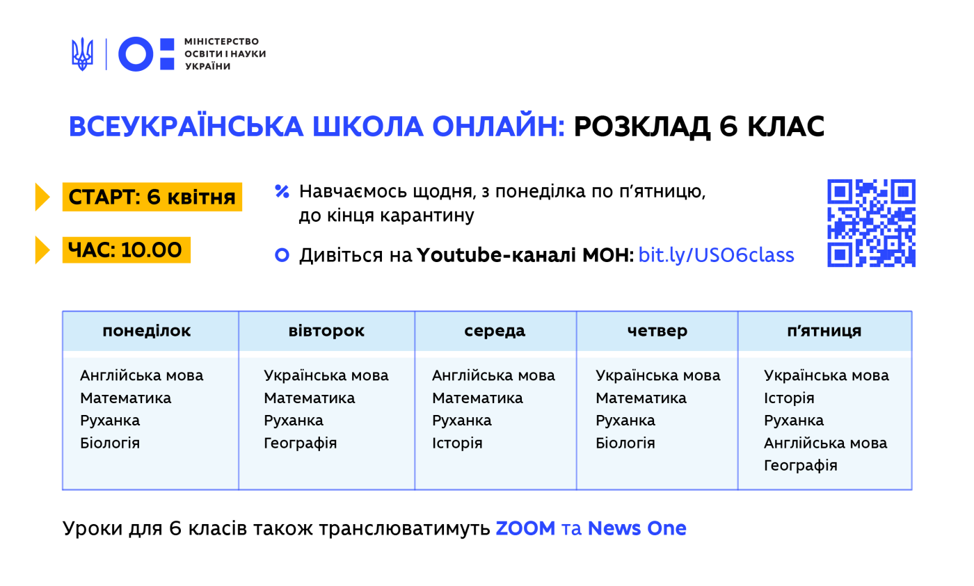 Розклад уроків "Всеукраїнської школи онлайн", фото-2 Розклад уроків "Всеукраїнської школи онлайн", фото-2