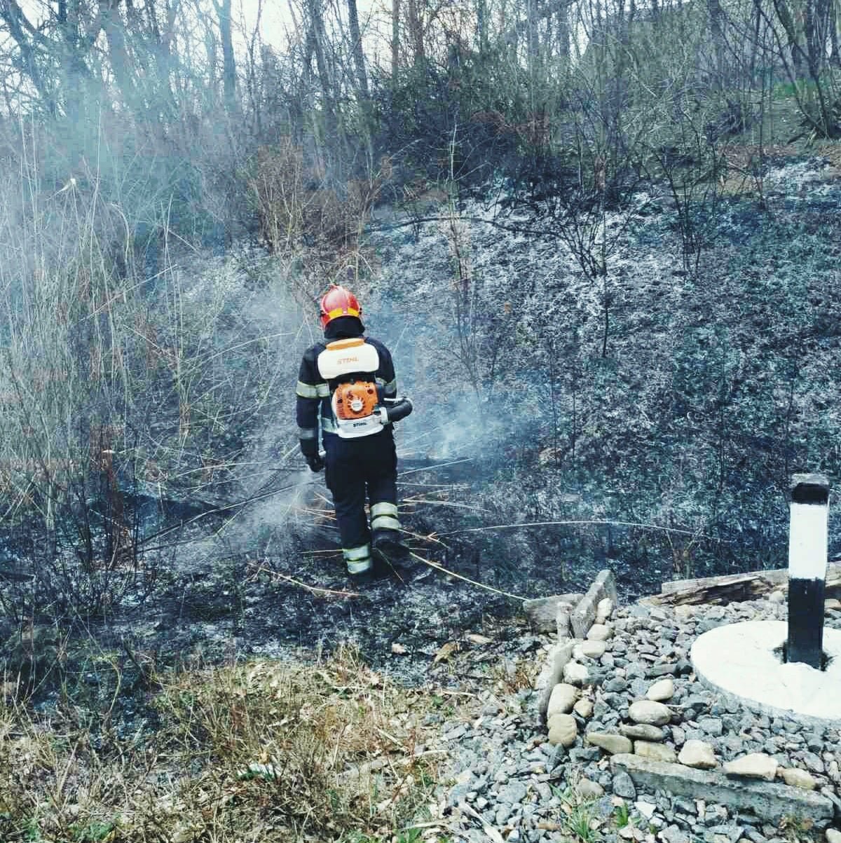 По вулиці Крип'якевича рятувальники ліквідовували загоряння сухої трави, фото-3