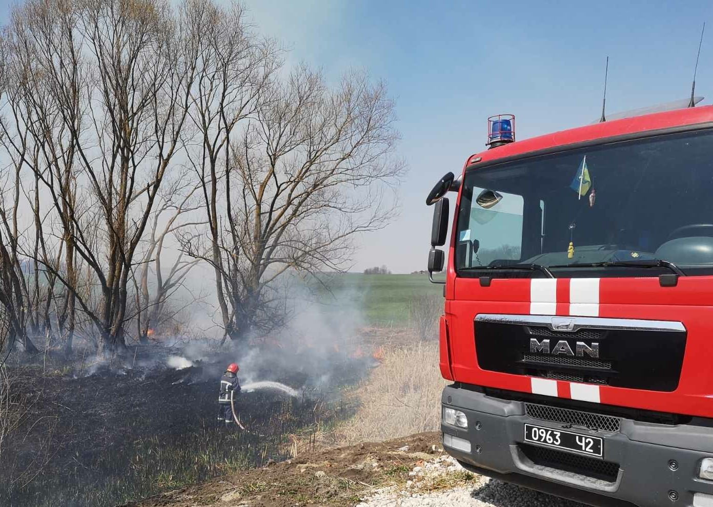 На Кам'янеччині надзвичайники ліквідовували пожежу сухої трави, фото-2