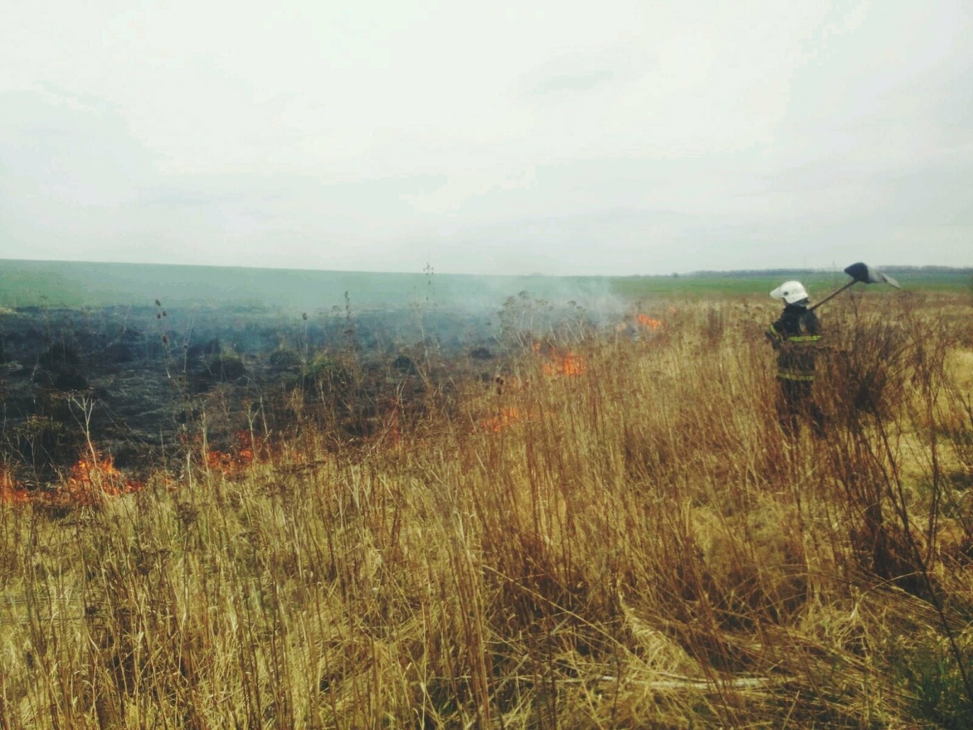 На Кам'янеччині ДСНСівці ліквідували пожежу сухої трави, фото-3