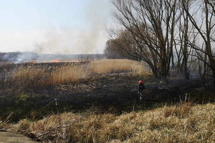 На Кам'янеччині надзвичайники ліквідовували пожежу сухої трави
