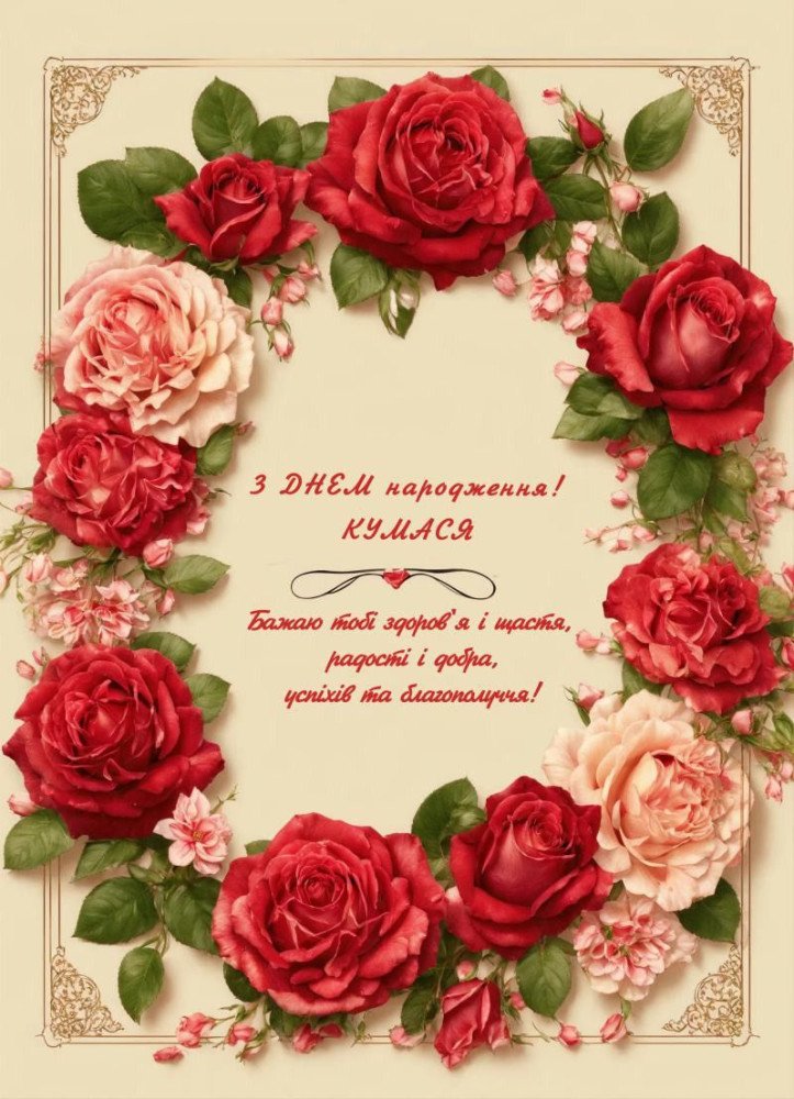 листівки привітання з днем народження кумі