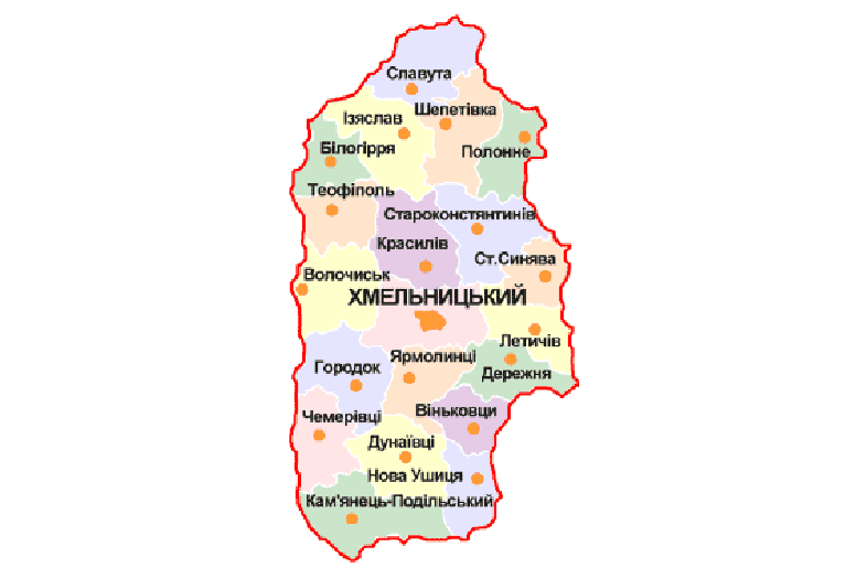 Хмельницька область карта